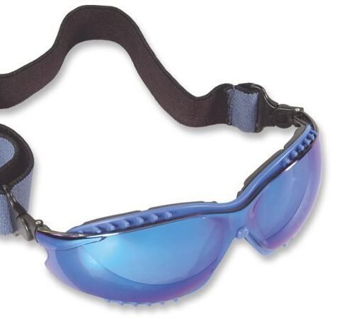 Gafa con lente espejado azul