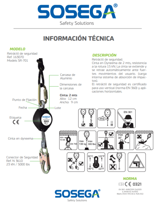 Retractil Trust En Reata Dyneema 2mts Sosega - Image 2
