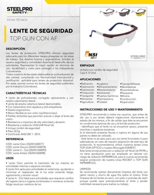 Lente top gun, Af, claro - Image 7
